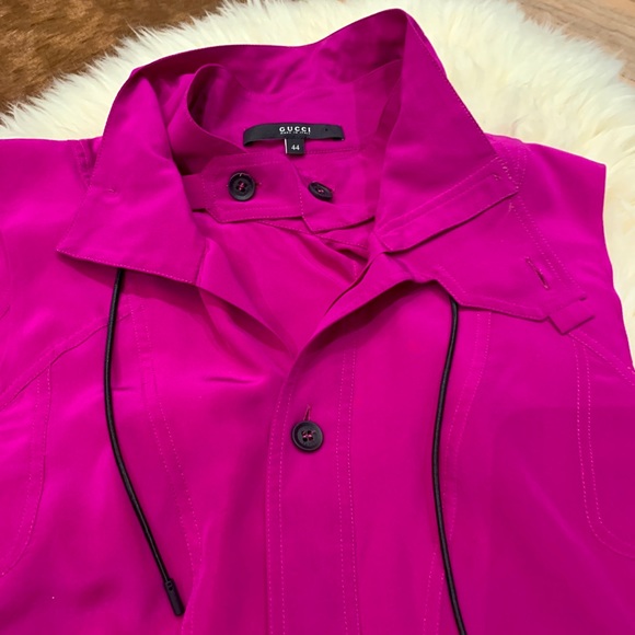 GUCCI 100% SILK sleeveless Fuschia Blouse - Picture 4 of 12